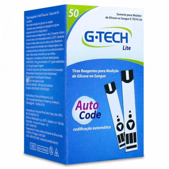 TIRA PARA MEDIÇÃO DE GLICEMIA LITE C/ 50 - G.TECH