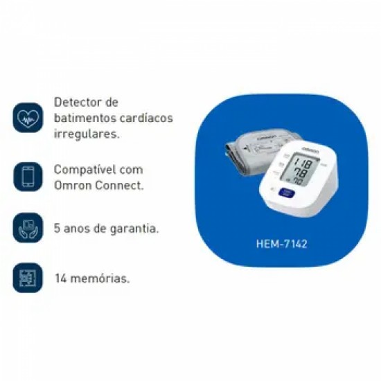 APARELHO DE PRESSÃO DIGITAL AUTOMÁTICO DE BRAÇO 7142 OMRON