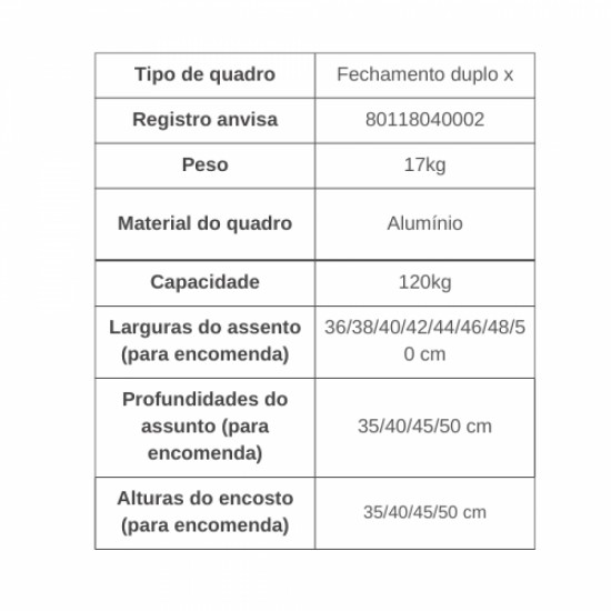 CADEIRA DE RODAS AVD ALUMÍNIO DOBRÁVEL - ORTOBRAS