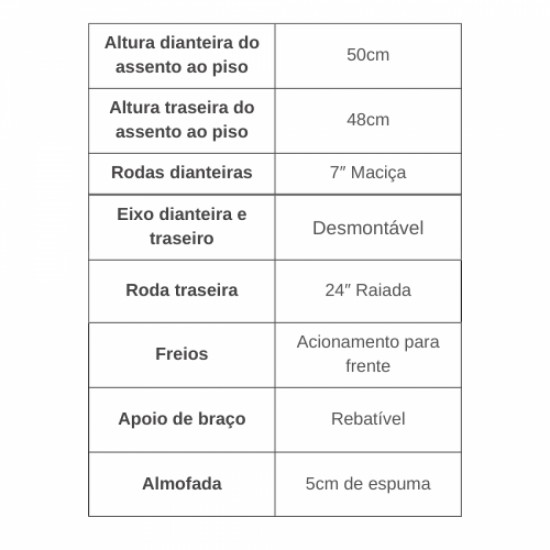 CADEIRA DE RODAS AVD ALUMÍNIO DOBRÁVEL - ORTOBRAS