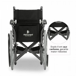 CADEIRA DE RODAS EM AÇO ATÉ 120KG 46CM ASSENTO D400 - DELLAMED
