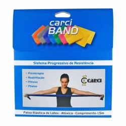 FAIXA ELÁSTICA MÉDIO FORTE AZUL - 1,5 M CARCI BAND