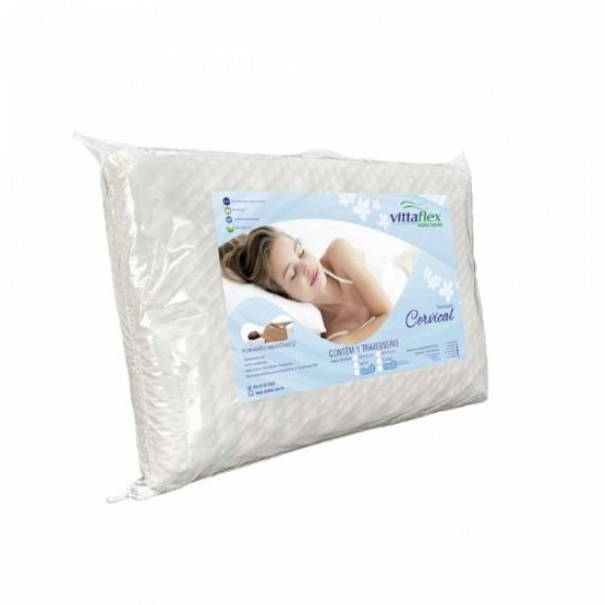 TRAVESSEIRO CERVICAL LÁTEX 50X70CM VITTAFLEX