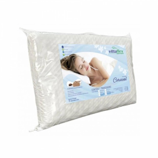 TRAVESSEIRO CERVICAL VISCOELÁSTICO 50x70CM VITTAFLEX