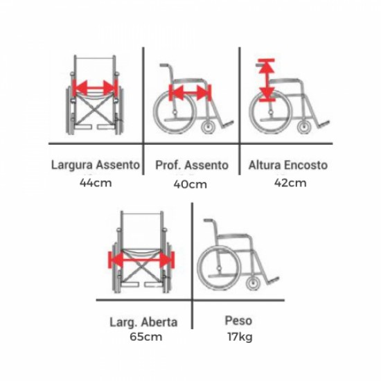 CADEIRA DE RODAS K2 PÉS ELEVÁVEIS EM ALUMÍNIO PRETA 50CM - ORTOBRAS