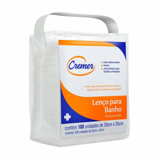 LENÇO PARA BANHO COM 100UND 30X35 - CREMER