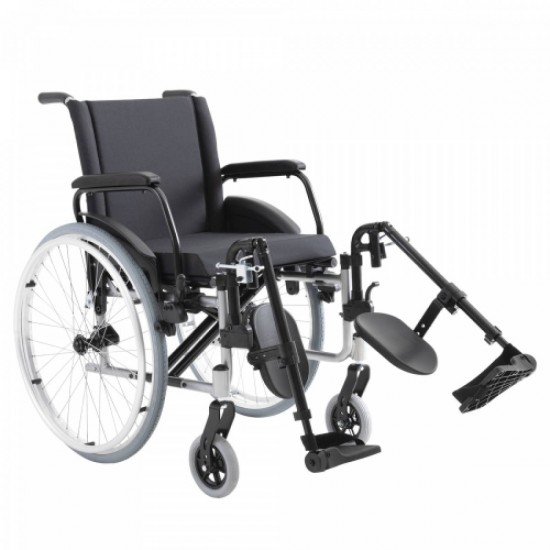 CADEIRA DE RODAS K2 PÉS ELEVÁVEIS EM ALUMÍNIO PRETA 50CM - ORTOBRAS