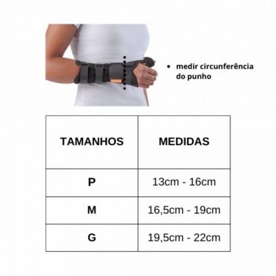 ÓRTESE COMFORT AIR LONGA COM POLEGAR PRETA - HIDROLIGHT