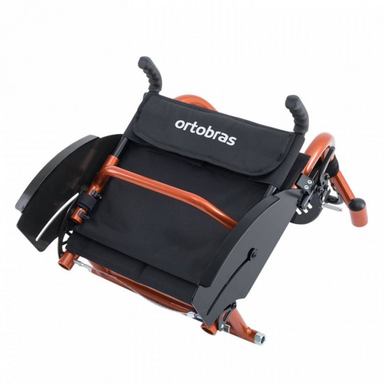CADEIRA DE RODAS STAR LITE MONOBLOCO EM ALUMÍNIO 42CM PRETA - ORTOBRAS