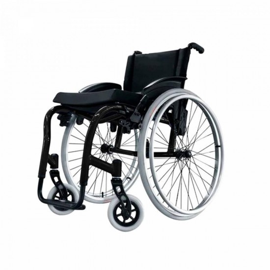 CADEIRA DE RODAS STAR LITE MONOBLOCO EM ALUMÍNIO 42CM PRETA - ORTOBRAS